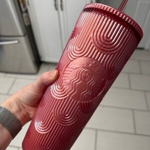 Starbucks Pink Tumbler with Straw